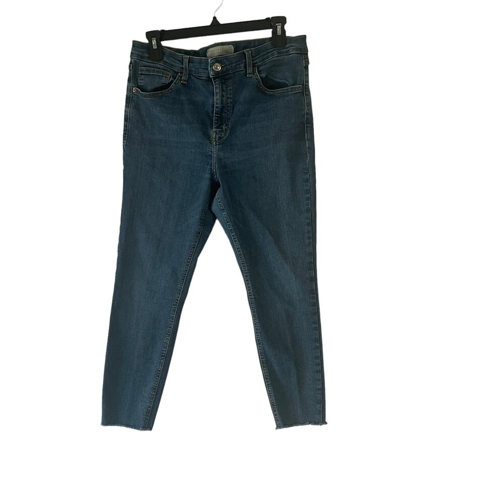 Topshop Women's  Size 34 P Jamie‎ Medium Wash Cropped Jeans